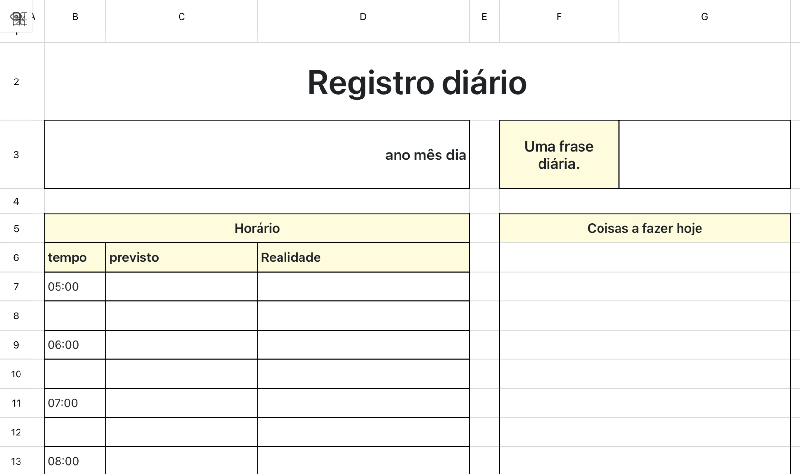 Registro diário